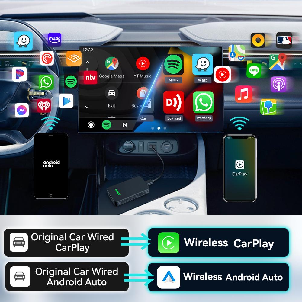 Carlinkit Wireless Carplay Ai Box Android Auto Streaming Smart Box Car Radio Stereo W204 Portable Carplay Portatil