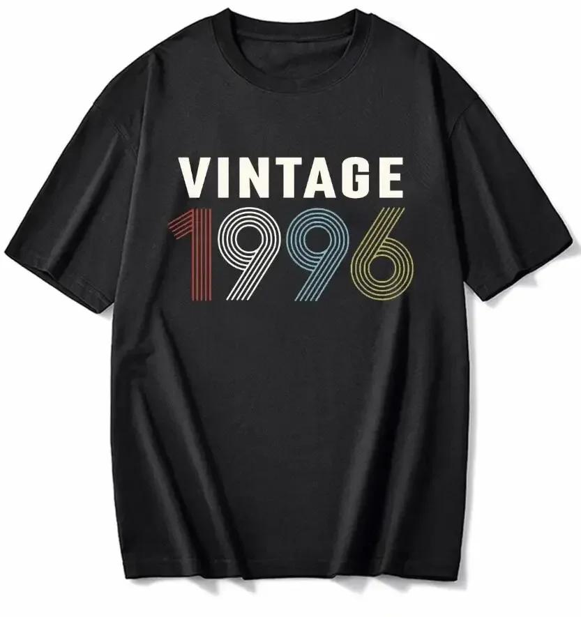 cotton 100% Men's And Women's Birthday Short Sleeve T-Shirt Digital Print 1960-1999 Pattern Congratulating Letter Tee Birthday