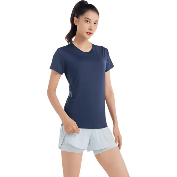 

Decathlon Женская футболка с коротким рукавом, быстросохнущая, дышащая, темно-синяя S темно-синий