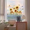New plant flowers sunflowers butterflies electrostatic glass stickers window glass decoration glue-free and easy to tear