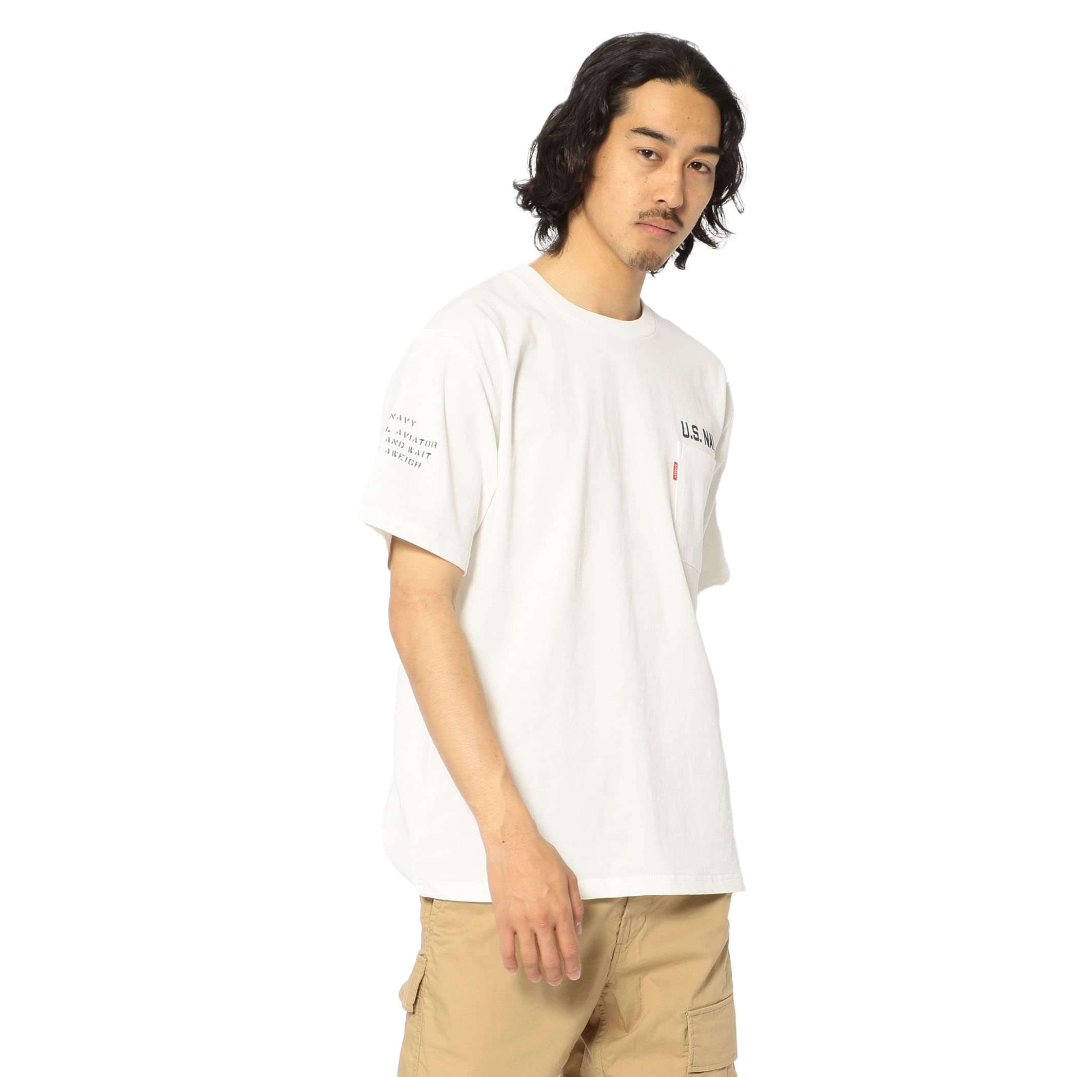 Avirex Naval Pocket Tee 6123347 Medium 002 Men s Off/White