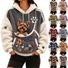 Women's Hoodie with Front Pet Pouch for Small Cats and Dogs, Pullover Sweatshirt