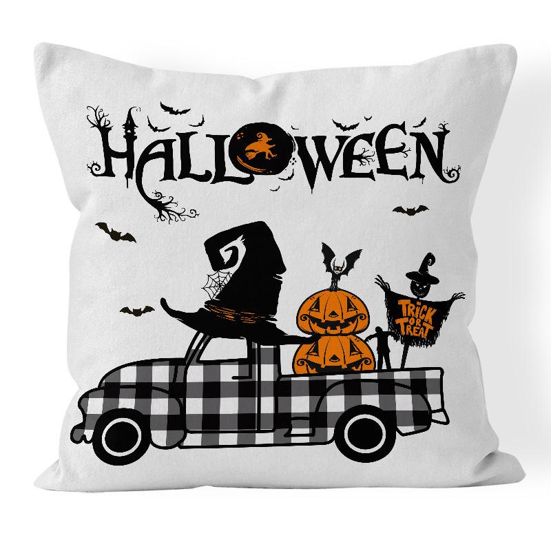 Halloween Cushion Cover 45x45 Pillowcase pumpkin witch car Printed Sofa Cushions Decorative Pillowcover Home Decor Pillow case