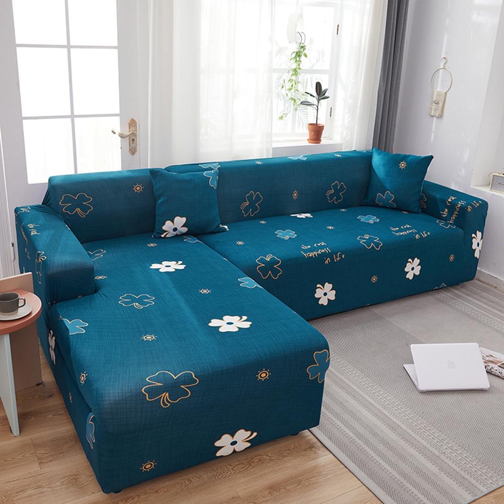 Leaves Elastic Corner Adjustable Sofa Cover 2 3 4 Seater Chaise Longue Sofa Decorative L Shape Protection Cover