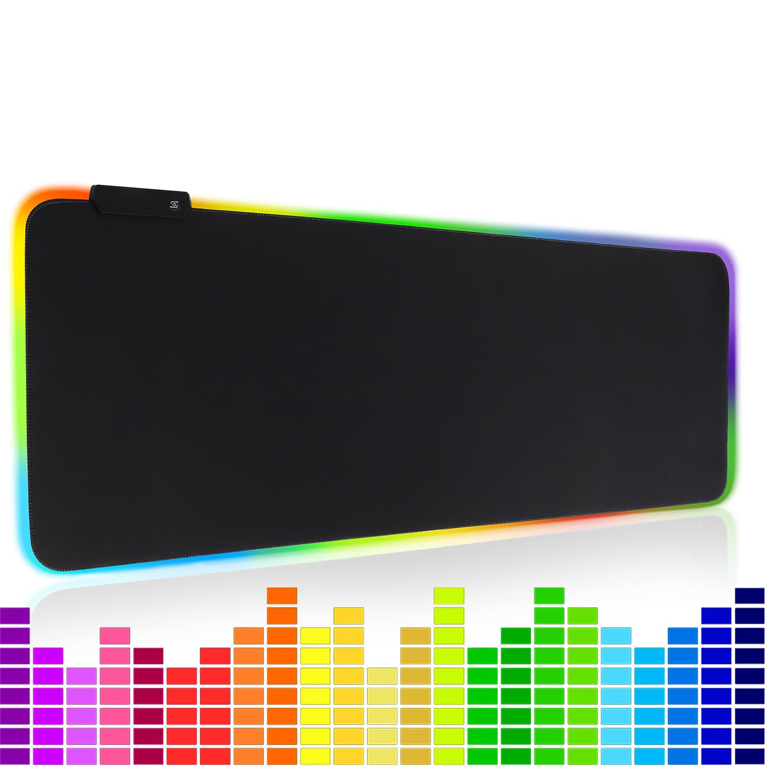 

Большой светодиодный RGB коврик для мыши для игр Интерактивное и захватывающее ощущение во время игры 800 мм x 300 мм Реагирующий на звук, Динамичный, Реагирующий на голос