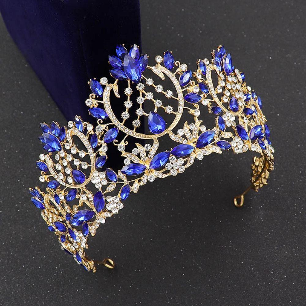 Rhinestone Bridal Crowns Luxury Crystal Crystal Cake Topper Baroque Pageant Crowns For Women