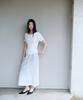 Kasel Sheer Long Skirt, White