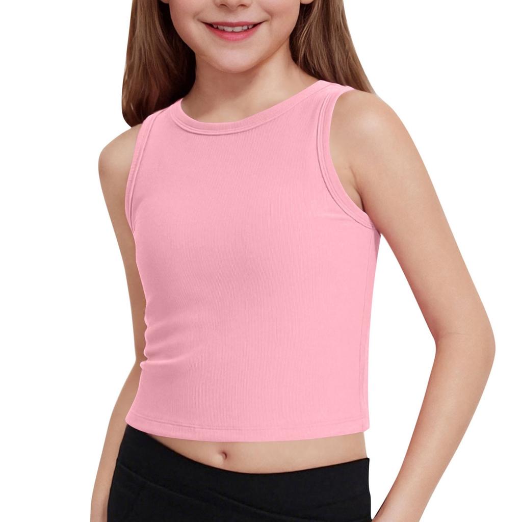 Girls' Ribbed Tank Top - Sleeveless Cotton Camisole