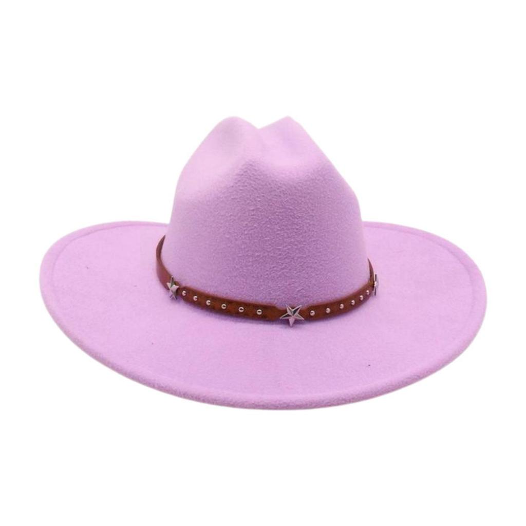 Jazz Hat Lady Fried Street Concave Shape Internet Celebrity Top Hat New British Style Wide Brim Woolen Fashion Simple Cowboy Hat