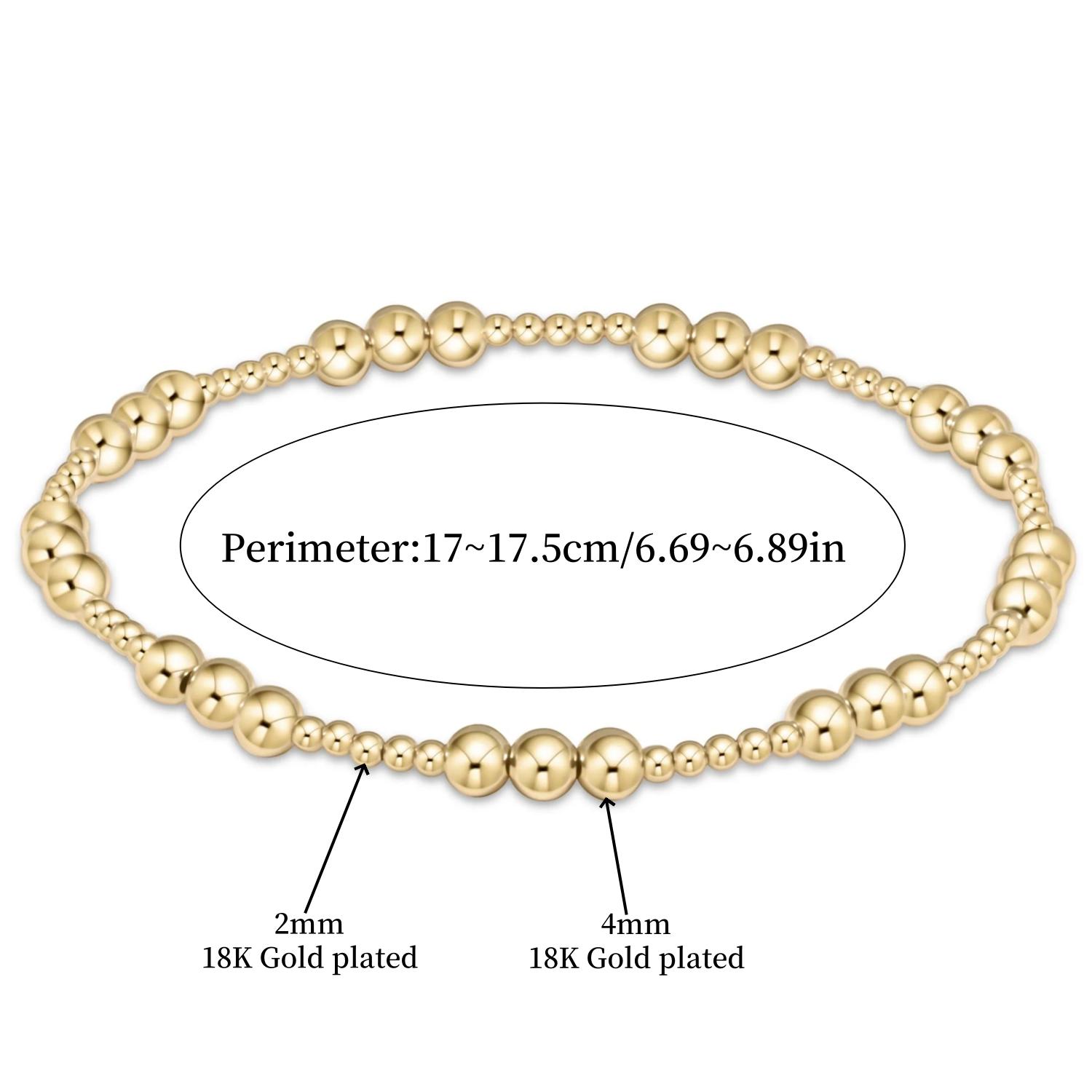 

Vlen 18K Gold Plated Bracelet for Women with Beads Cross Charm And Pearl Elegant Jewelry Gift for Birthday Anniversary Party