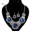 Women Metal Simple Geometric Shape Necklace and Earrings Vintage Jewelry Set