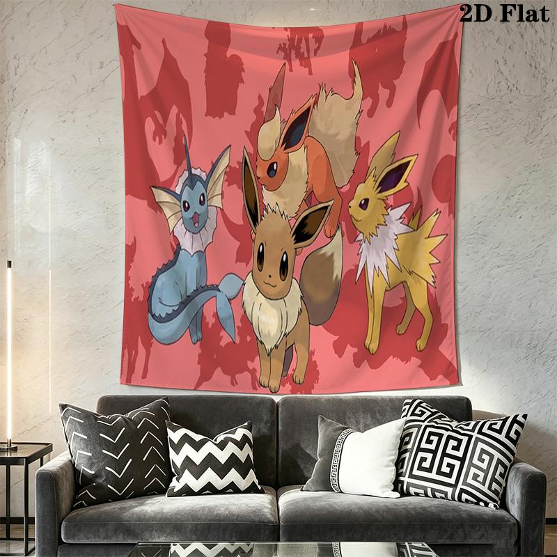 Eevee Evolution Tapestry Wall Tapestry Background Cloth Wallmounted Background Cloth Soft Atmospheric Background Cloth