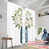 2pcs 2D Flat Printing Scene Curtains Vintage Floral Mason Jar Laundry Polyester Without Electricity Party Decorations for