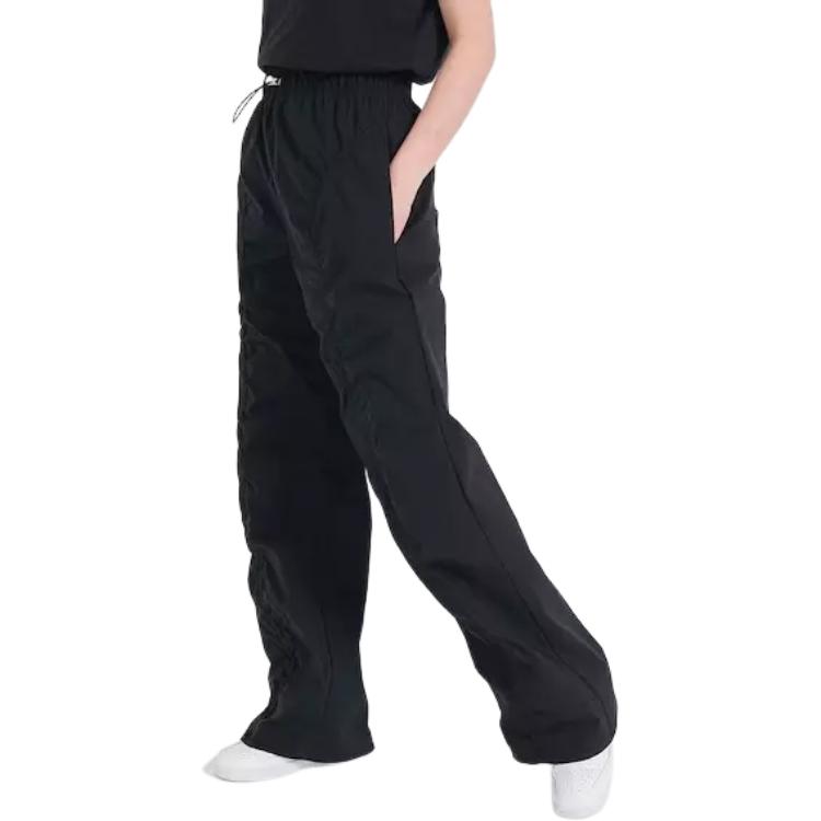 Nike Solid Color Mid-Rise Drawstring Loose Casual Pants Women bottoms Black DV8218-010