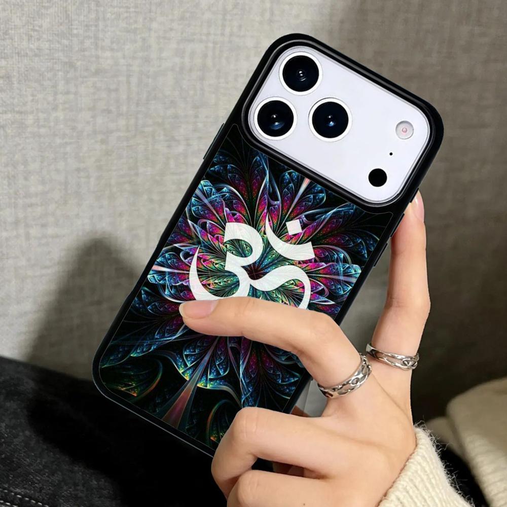 Capa Case for iPhone 17 Air 16 Pro Max 15 Plus 11 13 Mini 14 12 Back Phone Cover Om Symbol