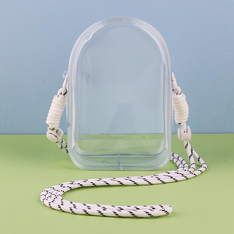 

1pc Transparent Display Bag, 15cm Figure Display Case with Shoulder Strap, Clear Hanging Storage Box, Angled Storage Pouch