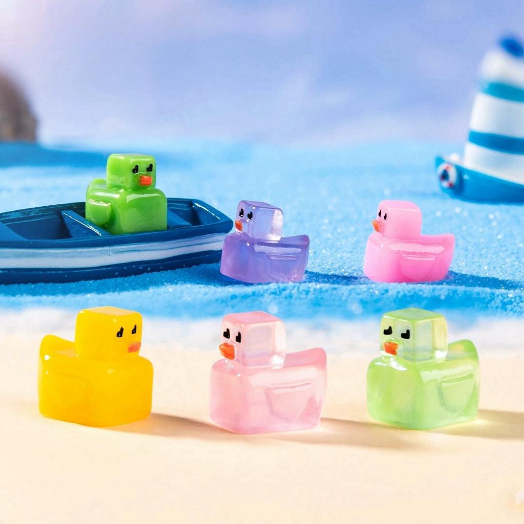 50Pc Mini Resin Square Little Yellow Duck Diy Decoration Accessories Moss Fish Tank Landscape Aquarium Room Decor Gifts