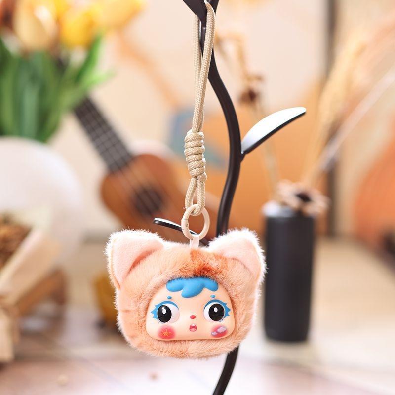 

Cute Gradient Vinyl Doll Head Plush Doll Stuffed Toys Keychain Pendants Lanyard Backpack Charm Bag Hanging Ornaments Girly Gifts хакі