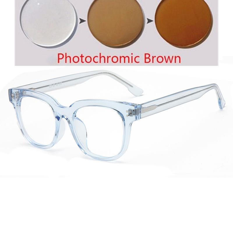 Anti Blue Rays Oval Prescription Glasses For The Nearsighted Women Men Myopia Photochromic Spectacles 0 -0.5 -0.75 To -6.0