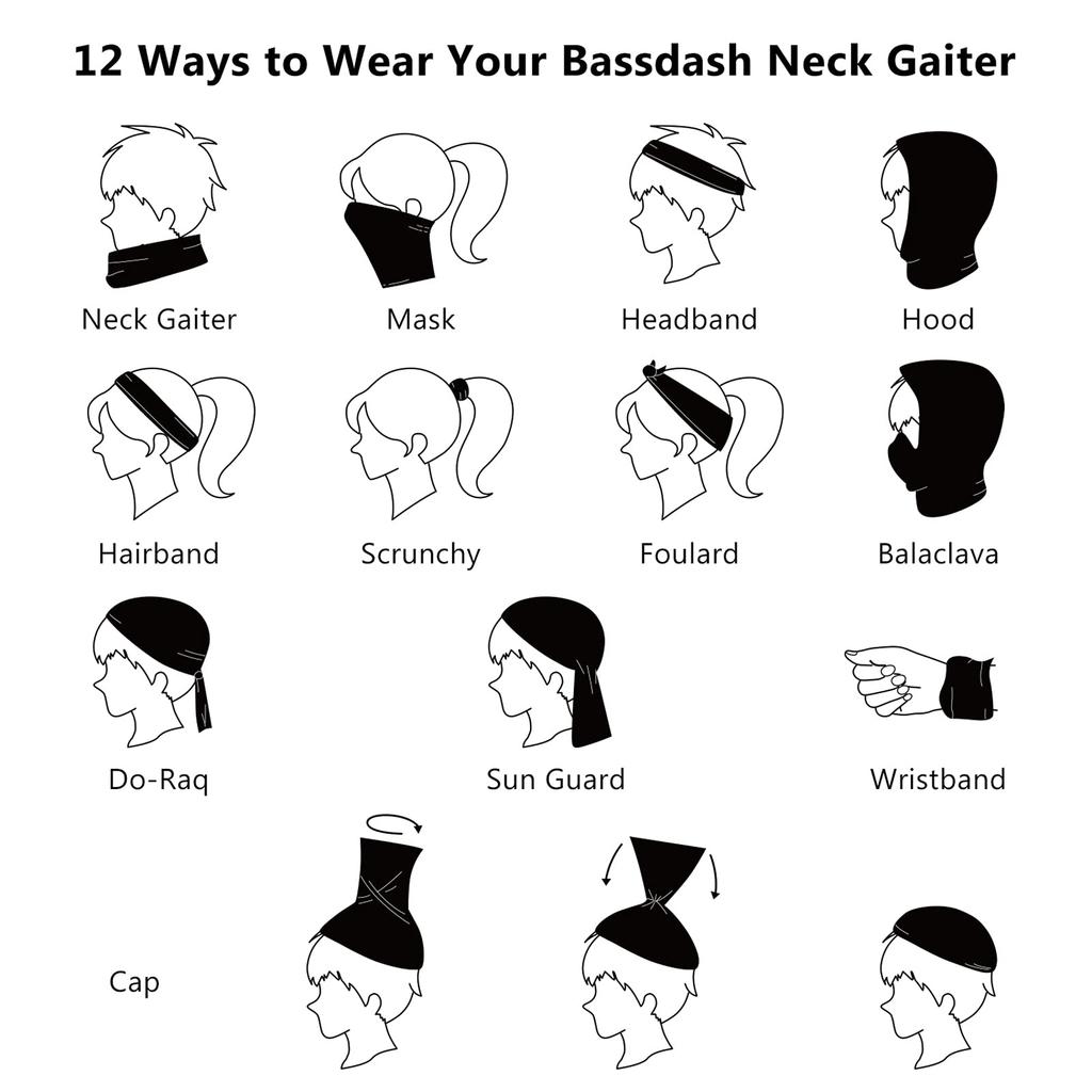 [Bassdash] Bassdash Neck Gaiter UV Protection Face Mask UPF50+ Breathing