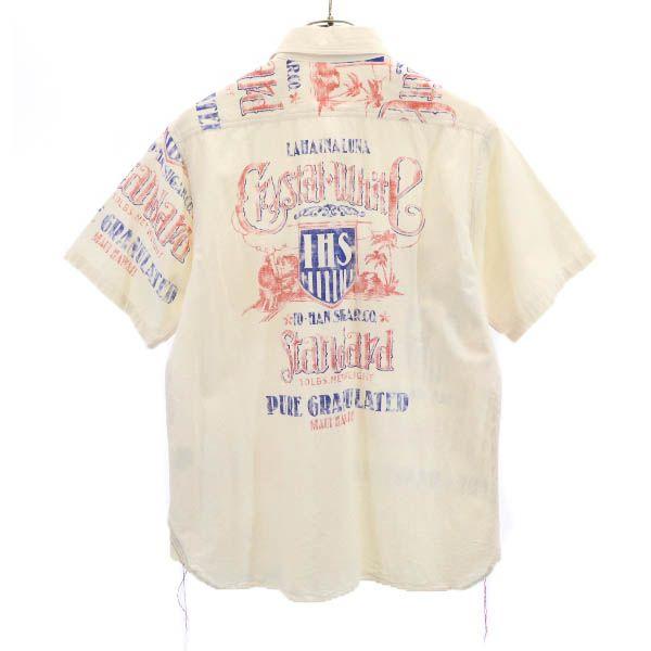 SUN SURF Toyo Enterprise Logo Train Print Short sleeve Work shirt M Men's Used