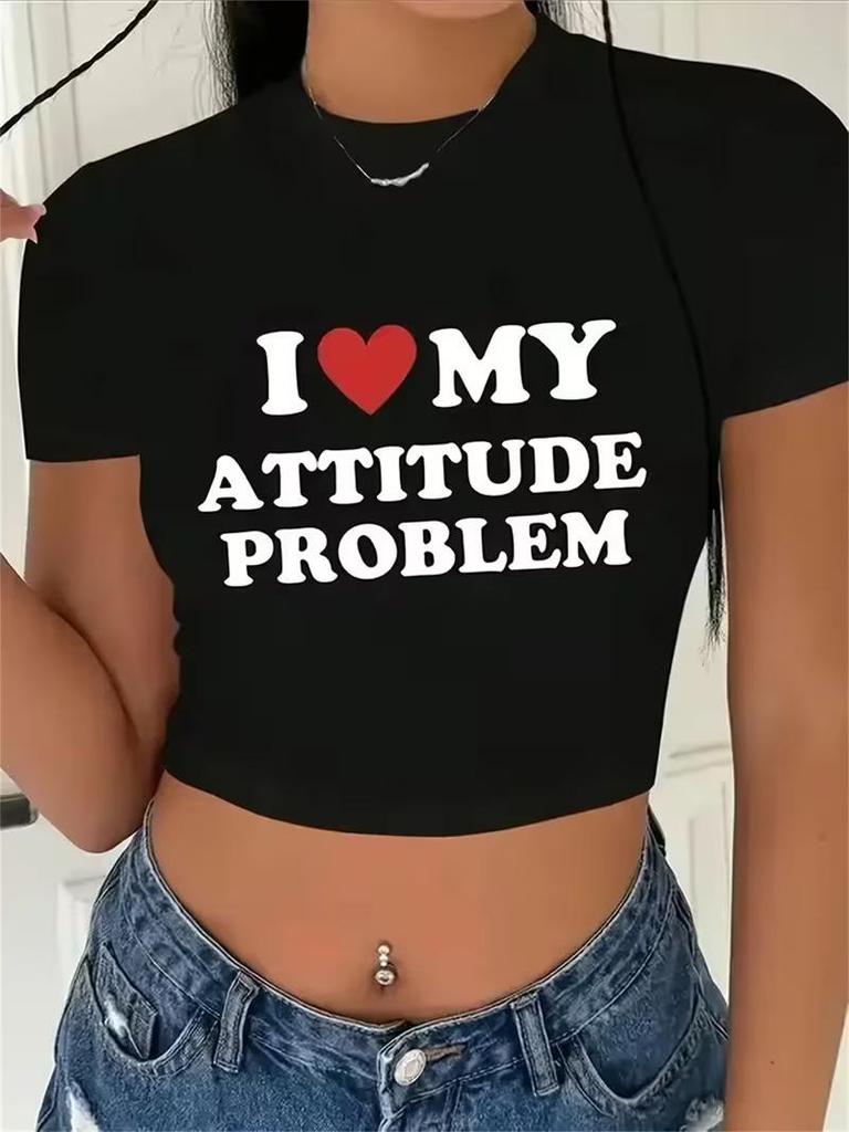 Y2K Spicy Girl Women's Letter Print Slim-Fit Cut-Out Cotton Crop Top