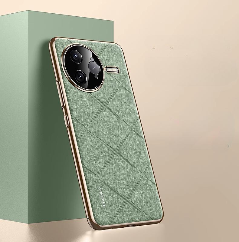 

Ударопрочный кожаный чехол для телефона POCO F7 Pro F7 Ultra Plating Camera Lens Ptotection Hard Bumper Shell для POCO F7Ultra F7Pro for POFO F7 Pro зелёный