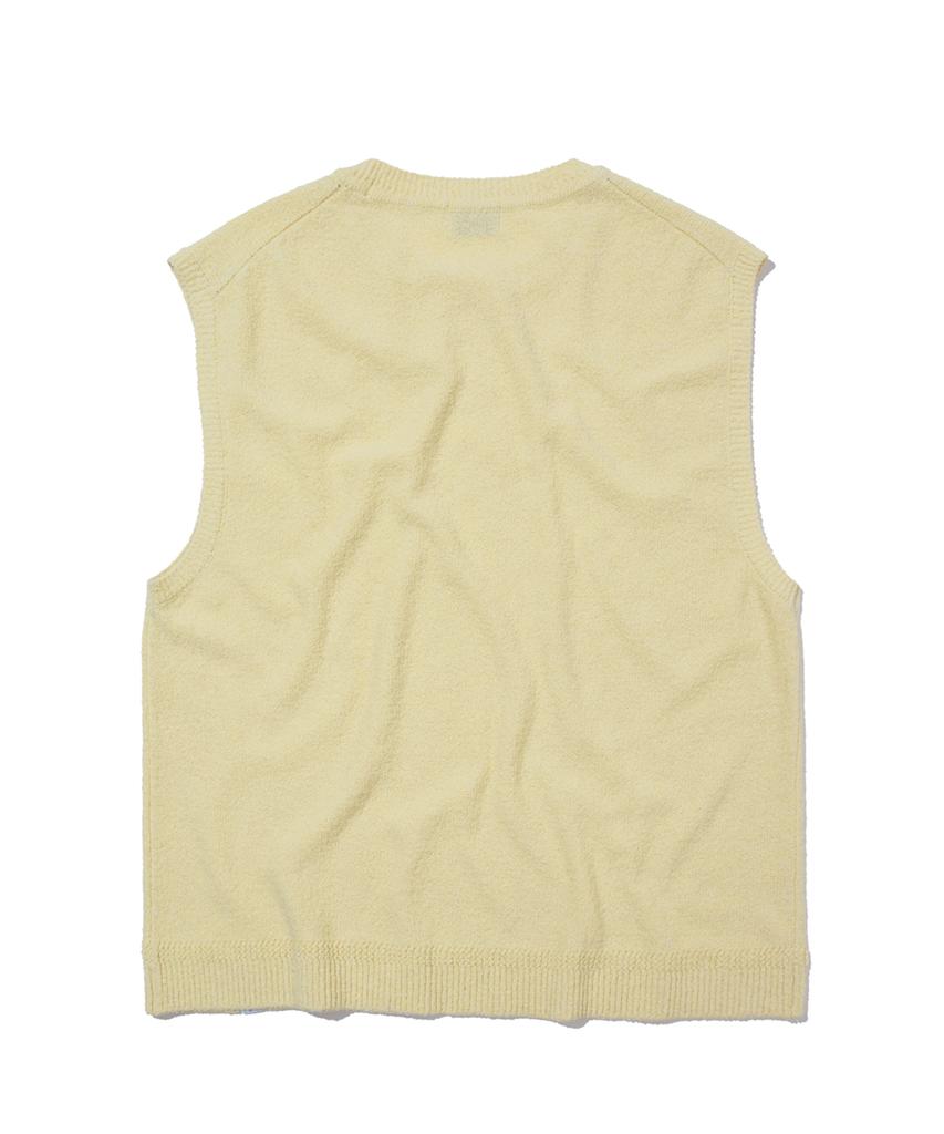 Covernat Boucle Mixed Knit Vest Butter
