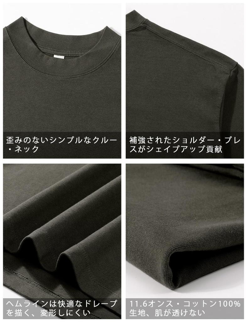 Short Crew Loose Summer Large Casual [TickElf] Men's T-Shirt, 100% Cotton, Plain, Sleeve, Neck, Thick, Stylish, Fit, Clothes, 11.6 Oz, Size, Outdoor,