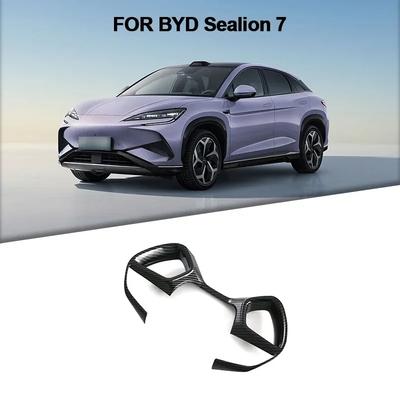 Car Steering Wheel Trim Decoration Carbon Fiber ABS Steering Wheel Cover Trim For BYD Sealion 7 Sea Lion 07 EV 2024 2025