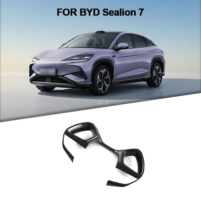Auto-Lenkrad-Zierleiste Dekoration Kohlefaser ABS-Lenkradabdeckung Zierleiste Für BYD Sealion 7 Sea lion 07 EV 2024 2025