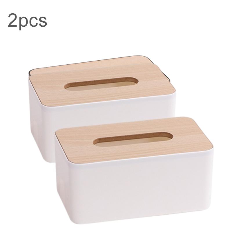 1/2 Stück Haushaltstaschentuchbox Kunststoff mit Deckel Quadratischer Serviettenhalter Behälter Feuchttücher Spender Etui Auto Organizer TMZ