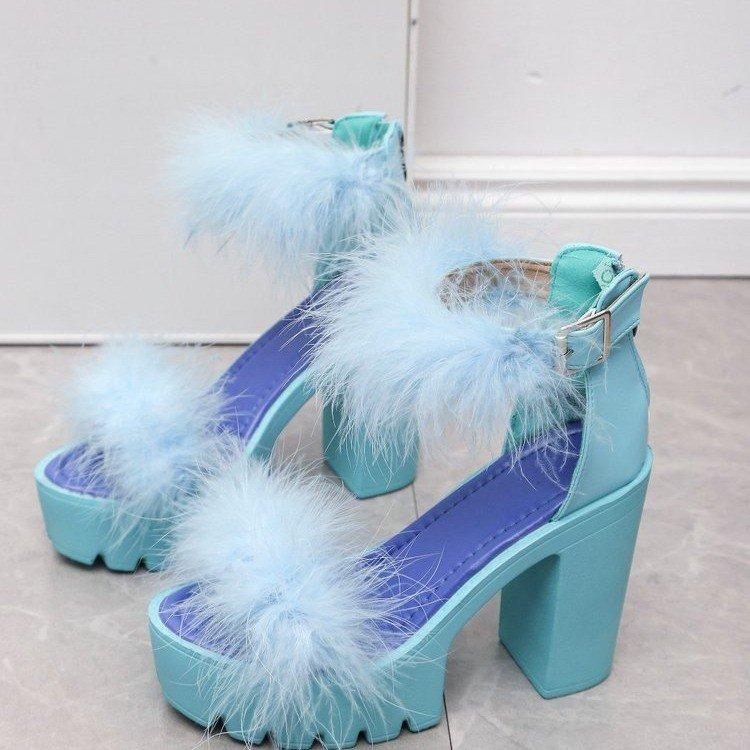 fashion 2024 Women's Shoes Thick Heel Sandals Women's Thick Sole High Heels Mary Jane Shoes High Heels