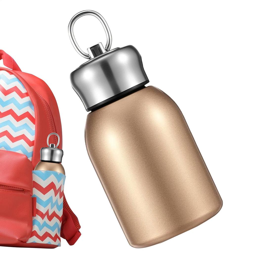 300ML Stainless Steel Vacuum Flask Portable Lifting Ring Mini Thermos Cup Travel Car Insulated Cup Leak-Proof Water Bottle