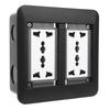 A Used Floor Outlet, 4000W 3 Prong X 4 Multifunctional Black   Concealed Floor Socket Double Door for Kitchen Living Room