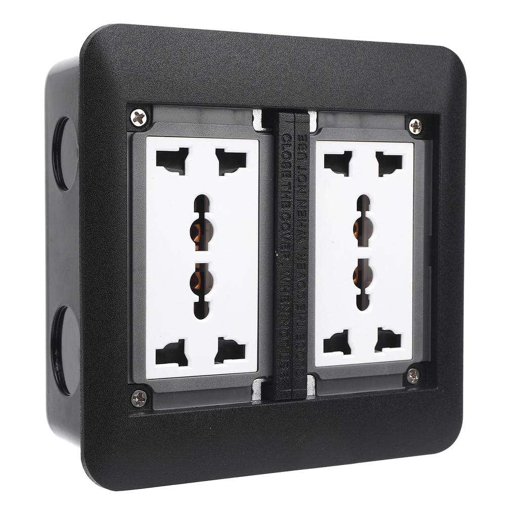 A Used Floor Outlet, 4000W 3 Prong X 4 Multifunctional Black Concealed Floor Socket Double Door for Kitchen Living Room