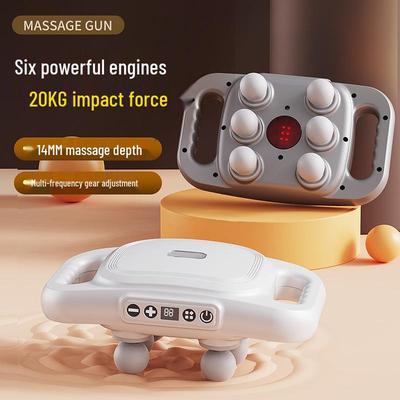 Six-Head Muscle Massager Gun with Multi-Gear Vibration for Home Fitness and Relaxation.