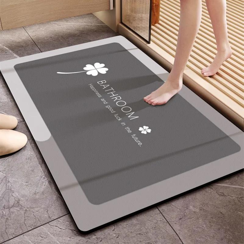 Simple toilet Bathroom floor mat Soft diatom mud Strong absorbent mat Non-slip entry mat Toilet door mat