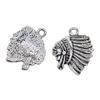 Packung mit 30 Indianerhäuptling Kopf Halskettenanhängern Stammes Schmuck Zubehör Geeignet für Schmuckdesign und Accessoires
