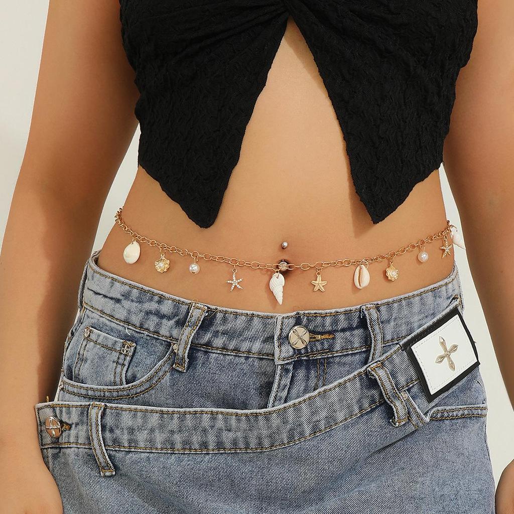 Bohemian Shell & Starfish Pearl Waist Chain for Beach Travel
