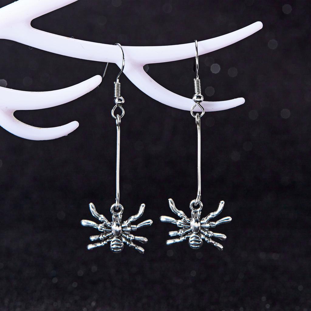 Gothic Retro Spider Earrings for Women Fashion Silver Color Funny Pumpkin Cat Cartoon Earring Halloween Jewelry Gifts Wholesale