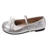 Inner height-increasing silver bow Mary Jane single shoes women's shoes new ballet shoes