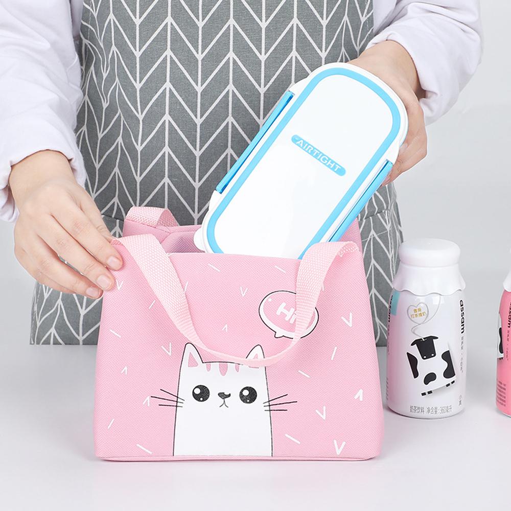 New Cartoon Lunch Box Bag Waterproof Picnic Bag Food Cooler Bags Portable Handbag Thermal Insulated Lunch Bag Women Kids Tote