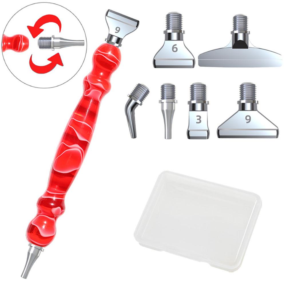 

Resin Diamond Paint Brush Kit with 6 Interchangeable Tips, DIY 5D Diamond Art Tool Set - Multifunctional Accessory