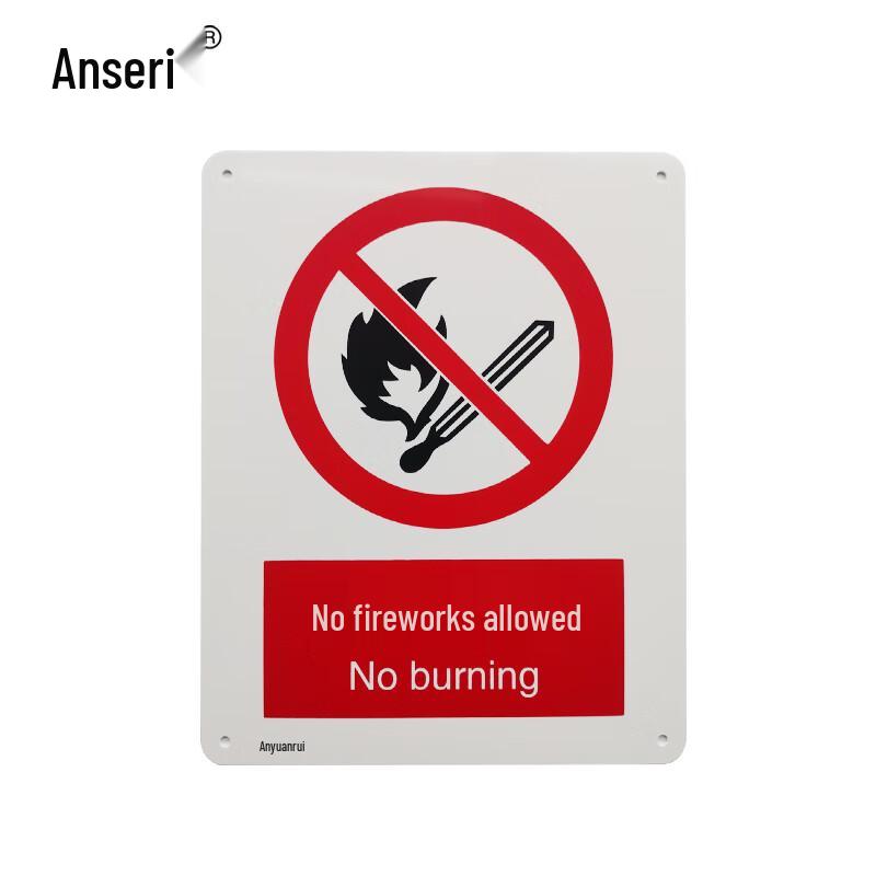 Anseri No Fire Safety Warning Sign (ABS Plastic)