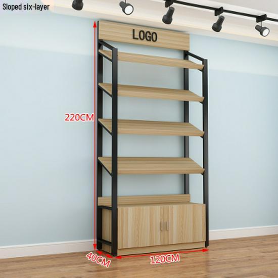 Multi-Layer Slanted Display Stand for Cosmetics and Snacks