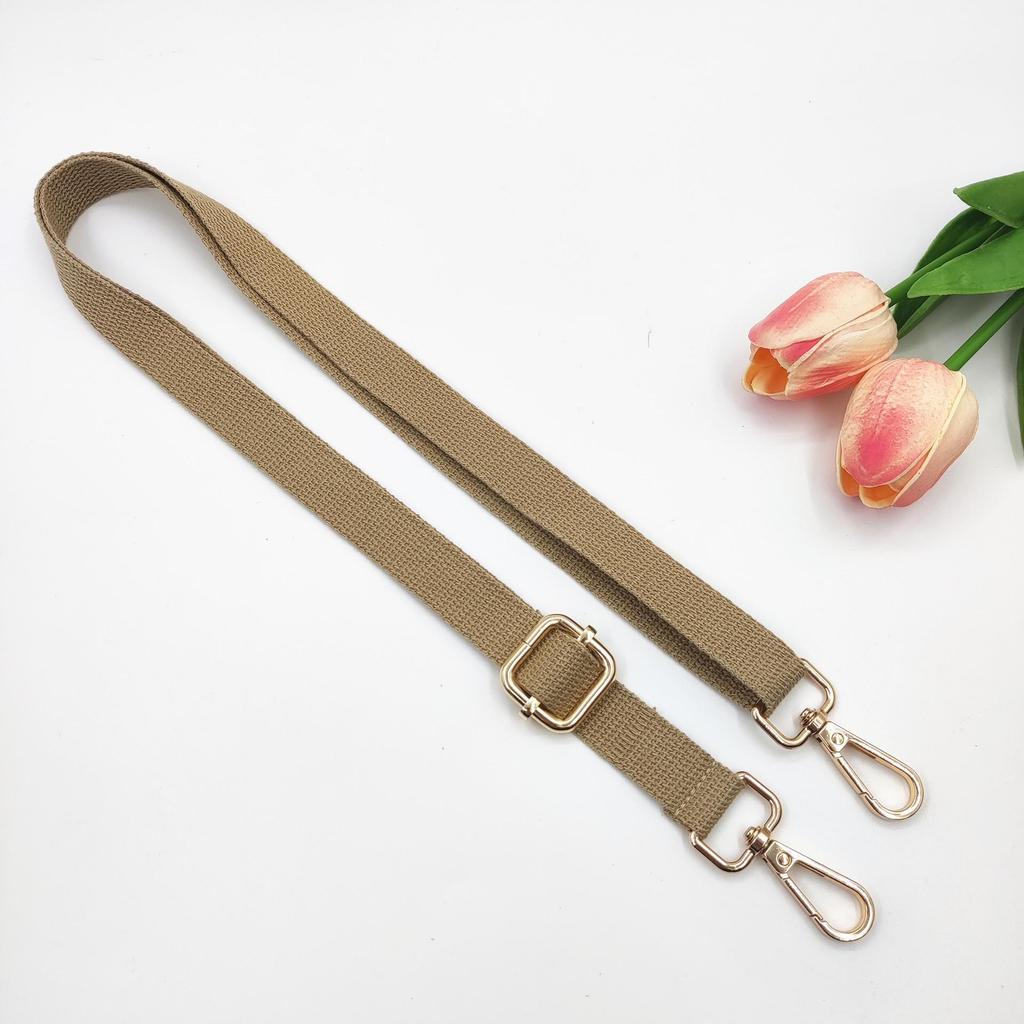 Adjustable 2cm Cotton Shoulder Strap - Solid Color Woven Replacement for Crossbody Bags