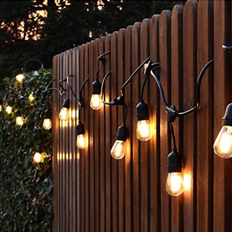 S14 Waterproof LED Edison Filament Bulb, 2700K Warm Light, E27, Energy-Saving ST45 Spare for String Lights