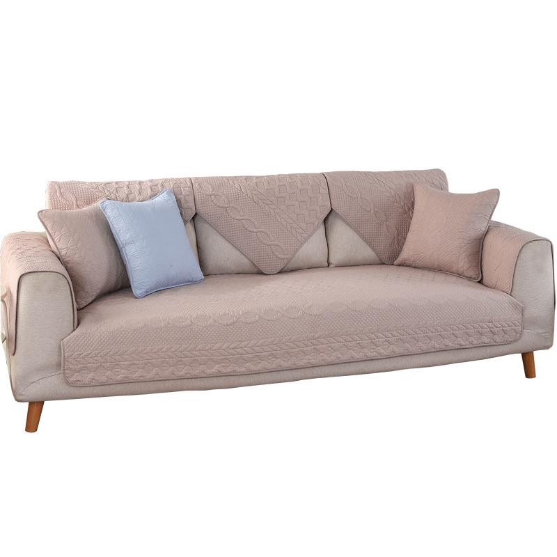Four Seasons Cotton Washed Yarn-dyed Fabric Sofa Cushion Simple Three-person Sofa Cover Cover Towel