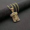 Hip Hop Iced Out Gold Silver Color Masked Jesus Face Pendant Necklace Jesus with Rhinestone Jewelry
